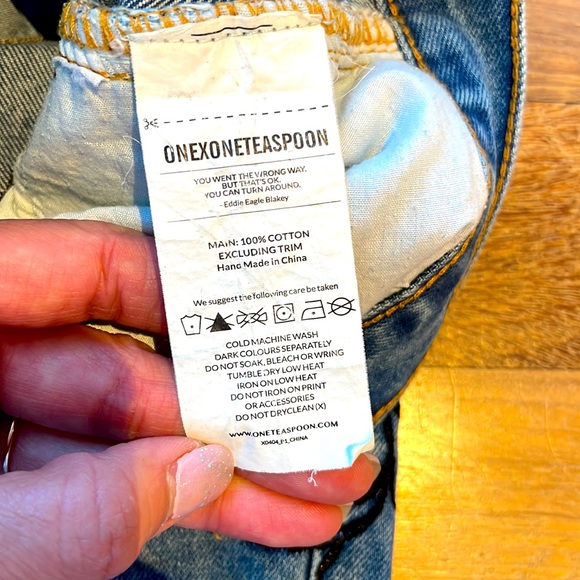 One Teaspoon Lola Awe Blue Embroidered Jeans - Picture 14 of 16